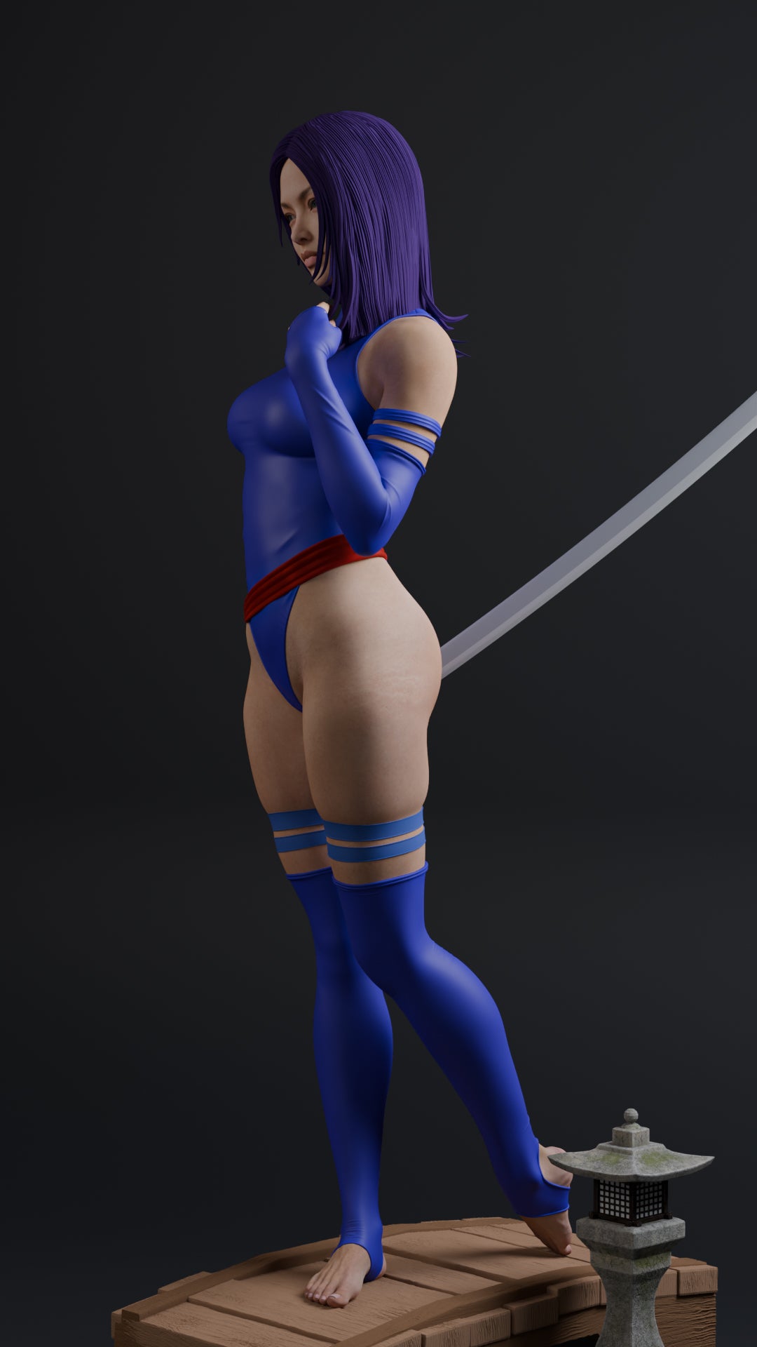 Psylocke Statue 3D-Printed Kit