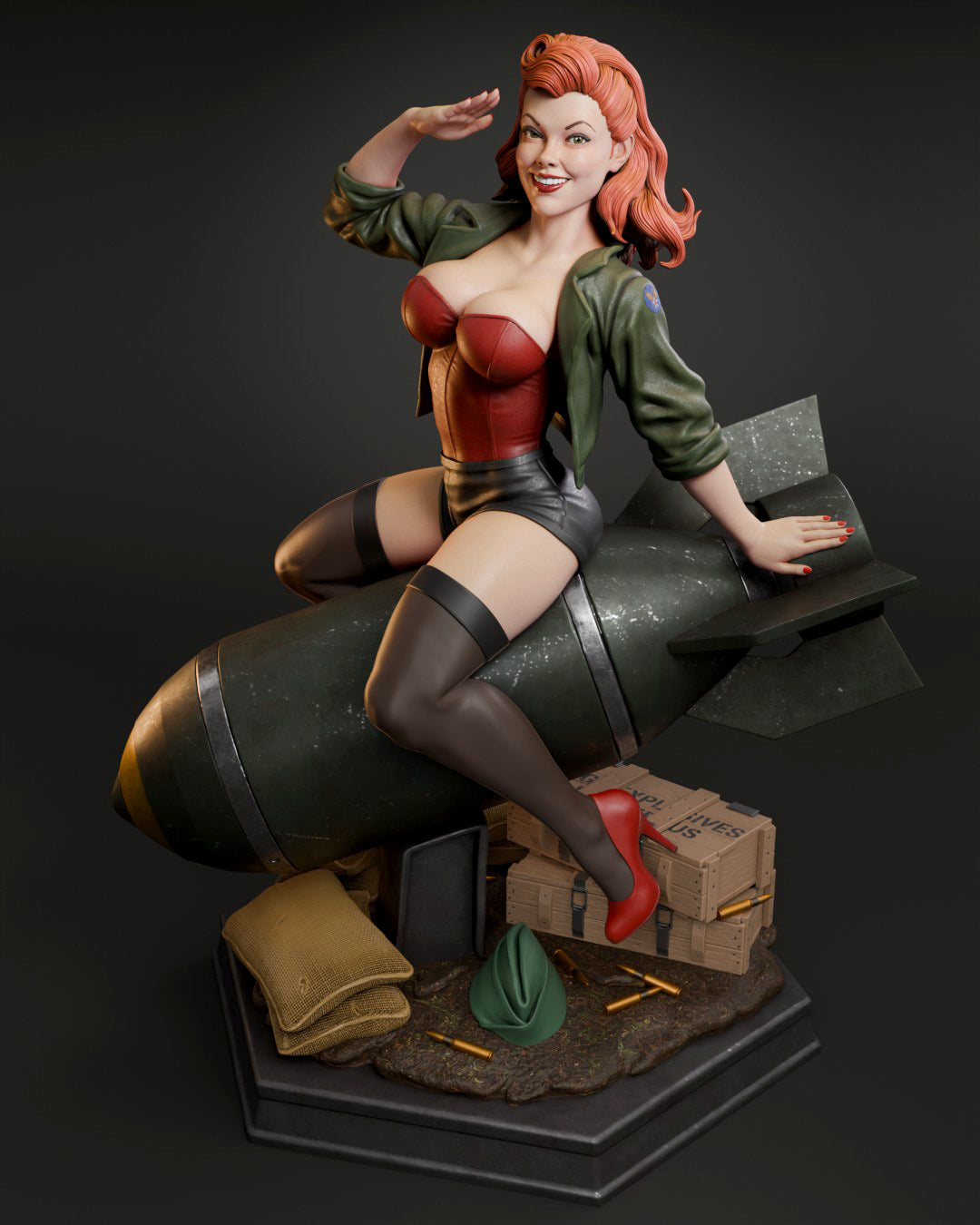 Air Force Bombshell Statue 3D-Printed Kit