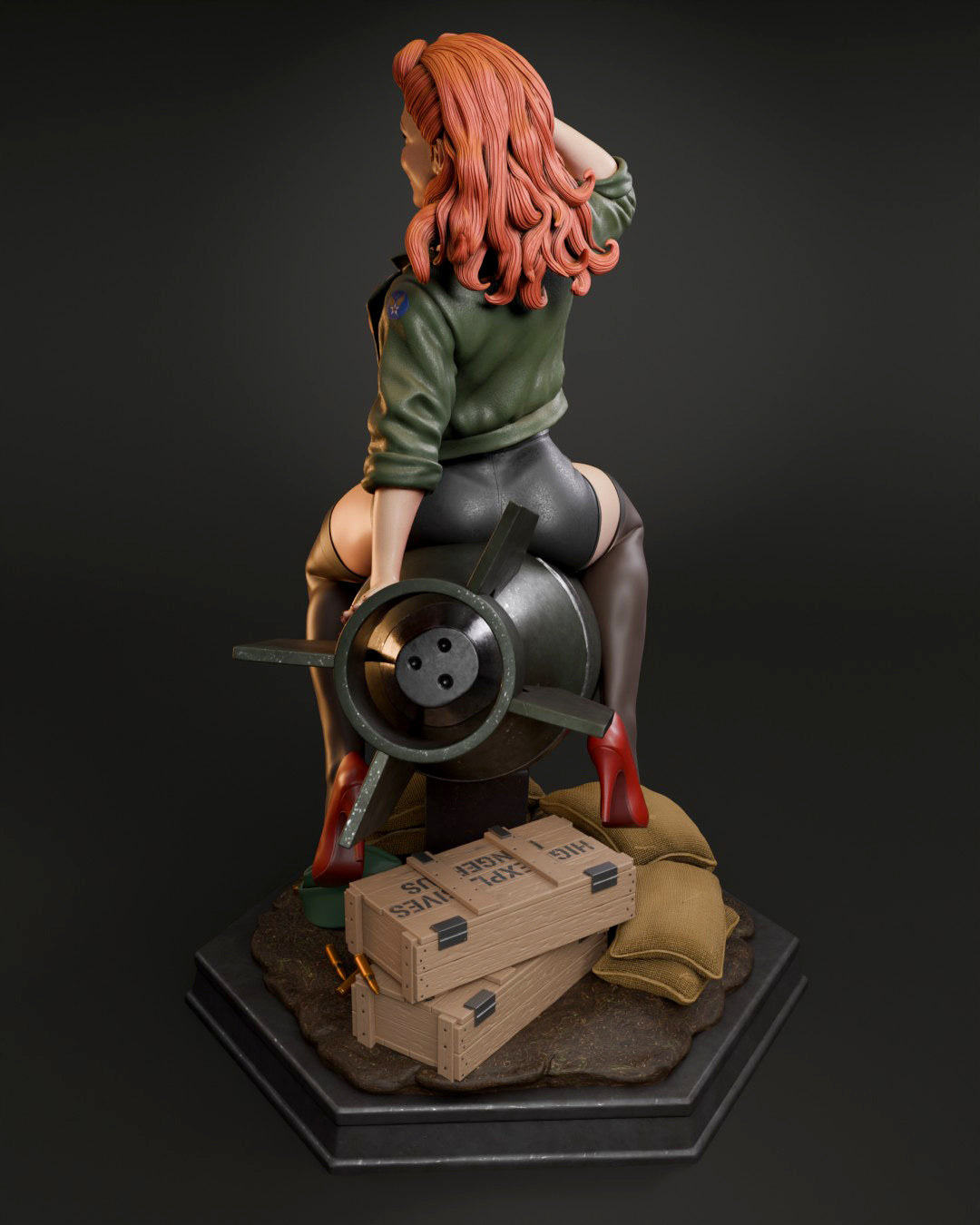 Air Force Bombshell Statue 3D-Printed Kit