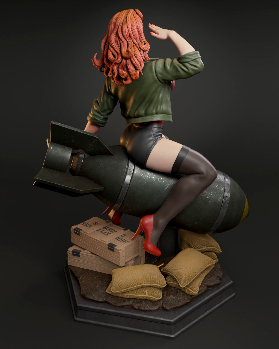 Air Force Bombshell Statue 3D-Printed Kit