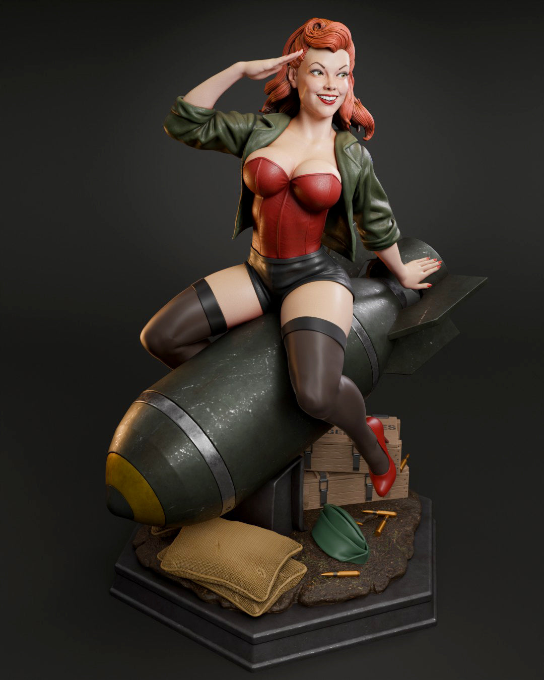 Air Force Bombshell Statue 3D-Printed Kit