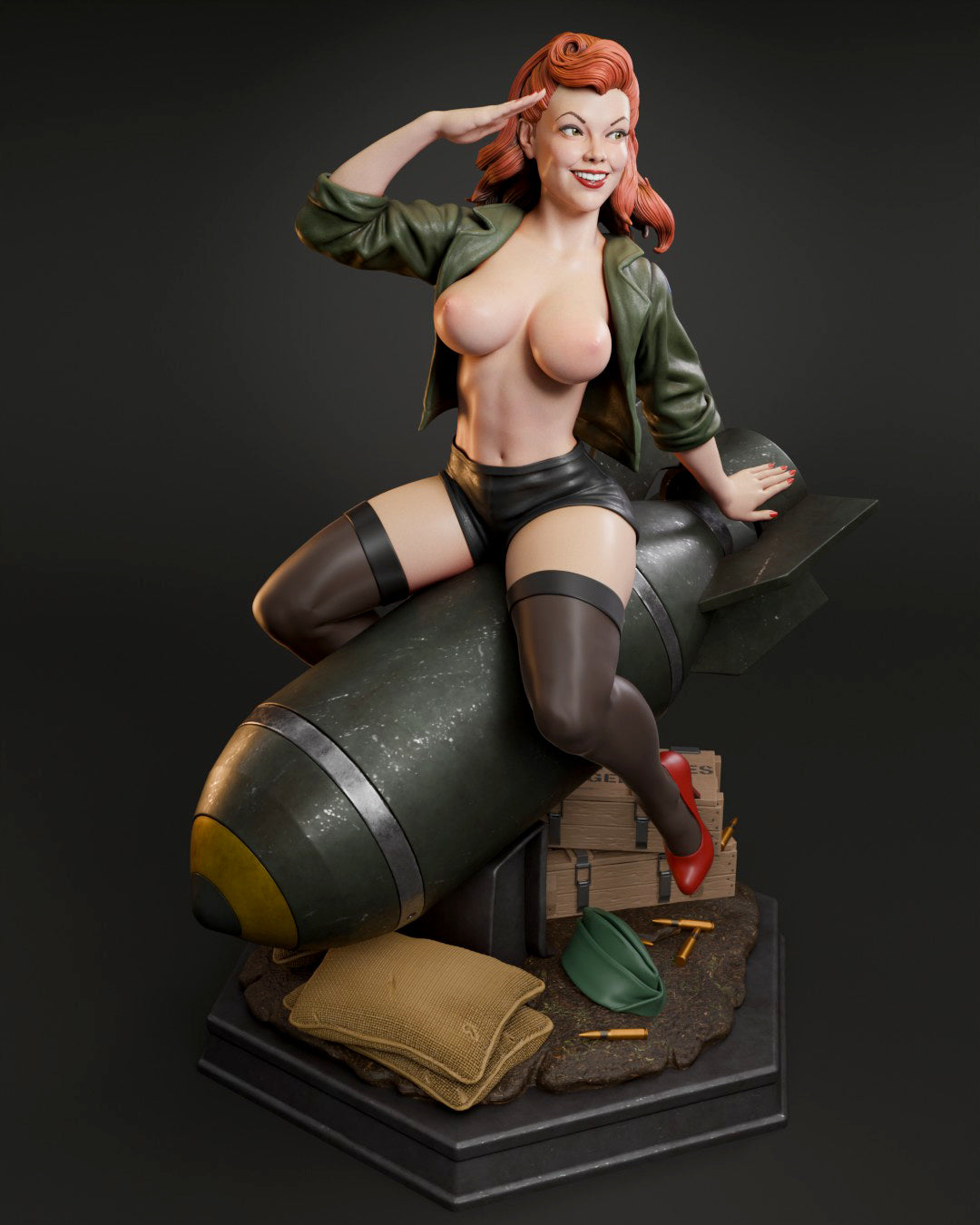 Air Force Bombshell Statue 3D-Printed Kit