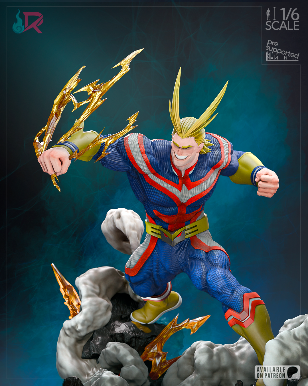 All Might Statue 3D-Printed Kit