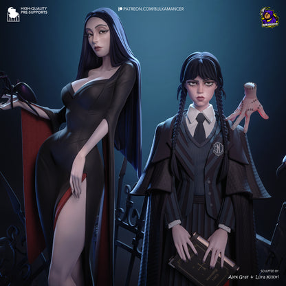 Gothic Duo (Morticia & Wednesday) Statue