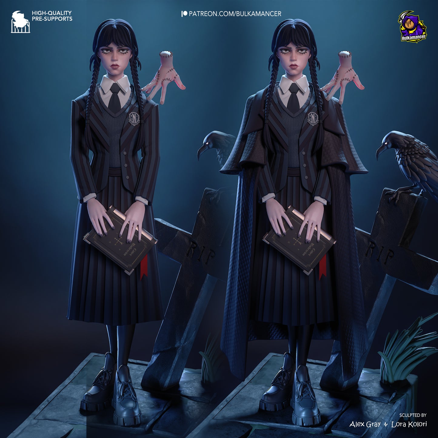 Gothic Duo (Morticia & Wednesday) Statue