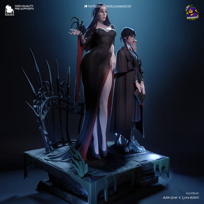 Gothic Duo (Morticia & Wednesday) Statue