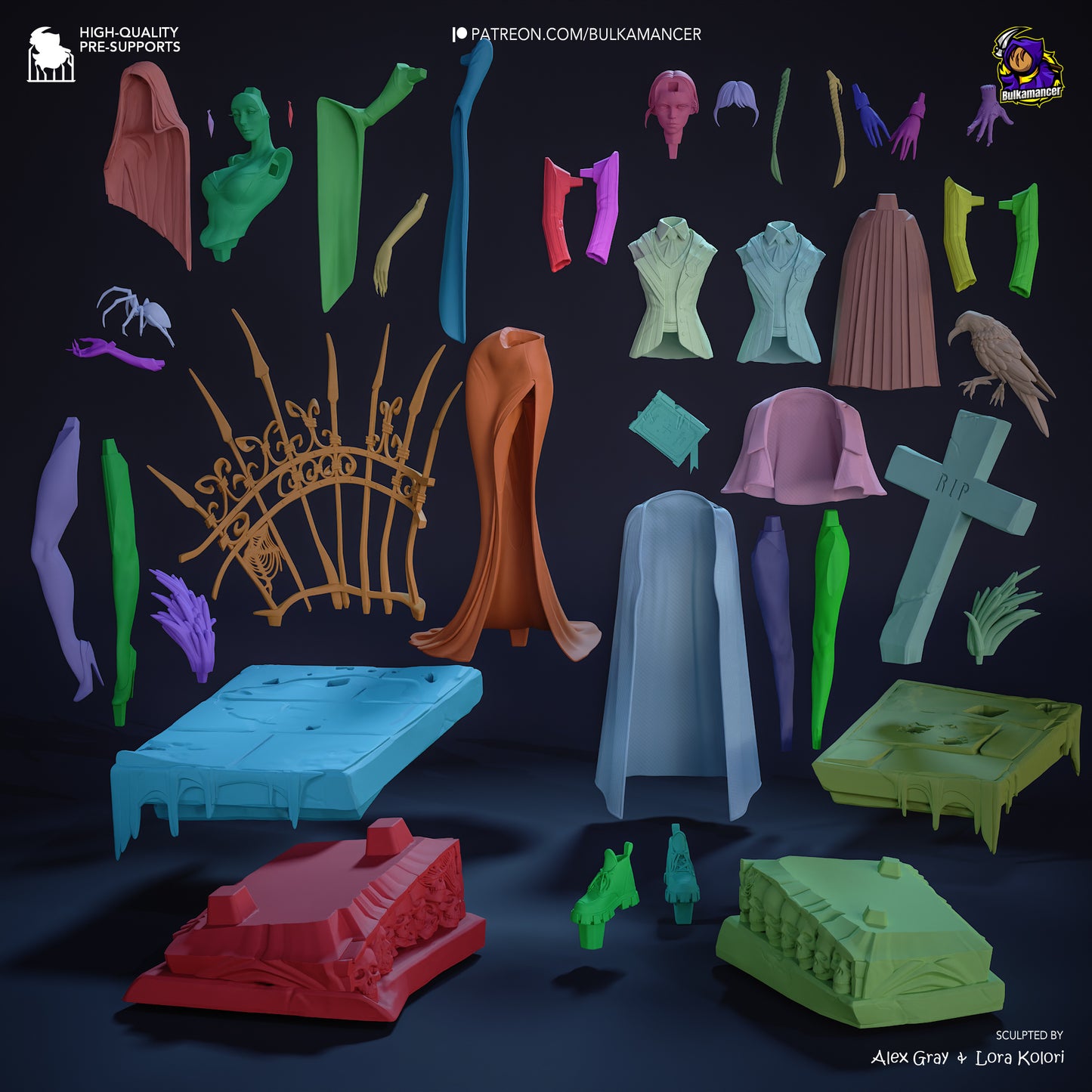 Gothic Duo (Morticia & Wednesday) Statue