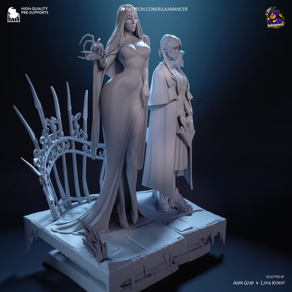Gothic Duo (Morticia & Wednesday) Statue