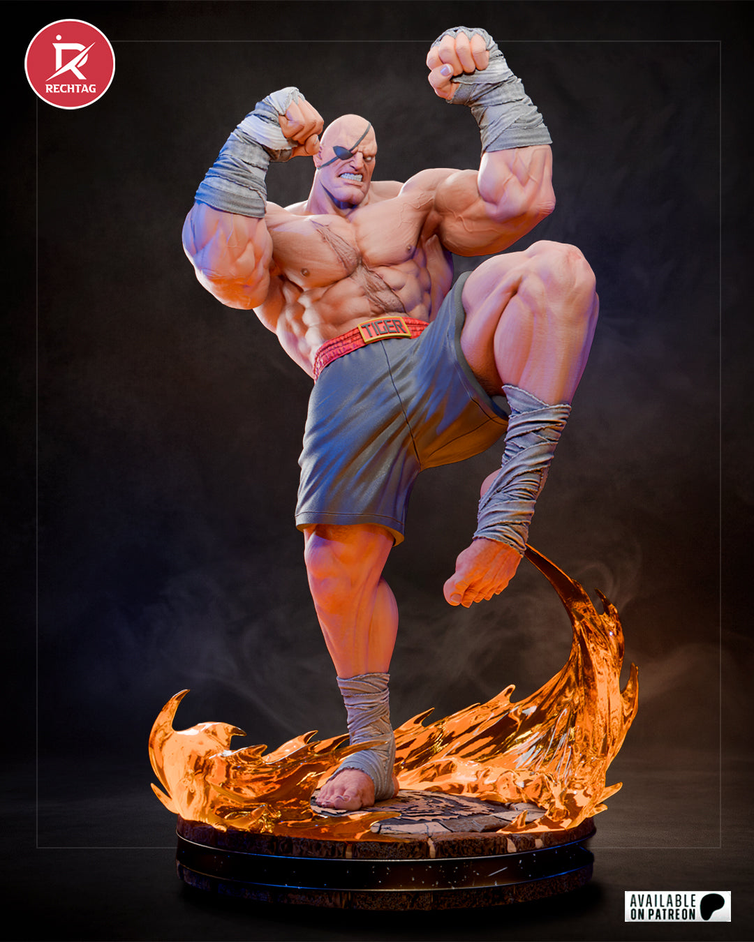 Sagat Statue 3D-Printed Kit
