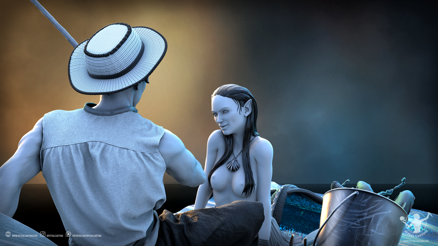 Serena And The Fisherman Statue