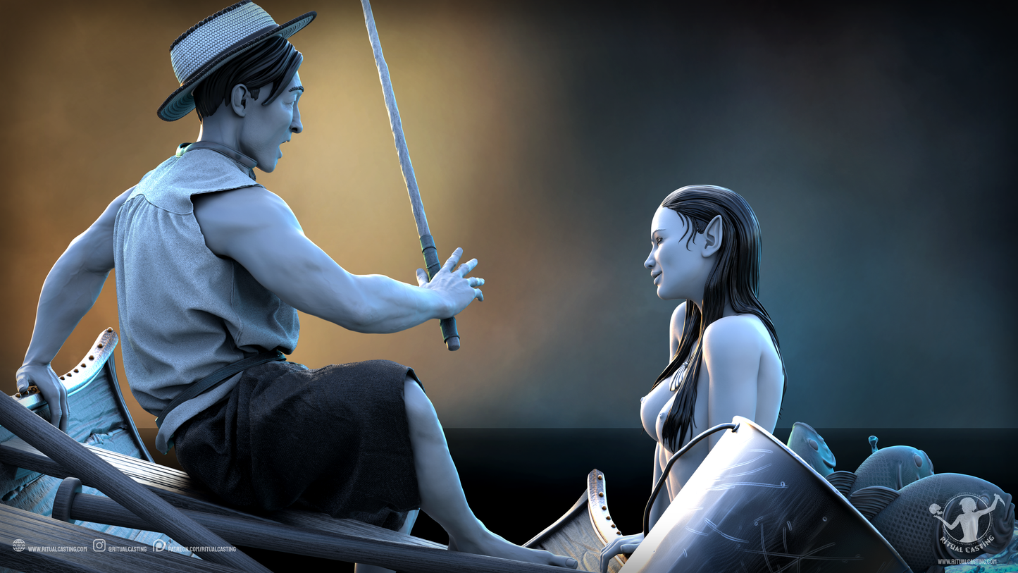 Serena And The Fisherman Statue