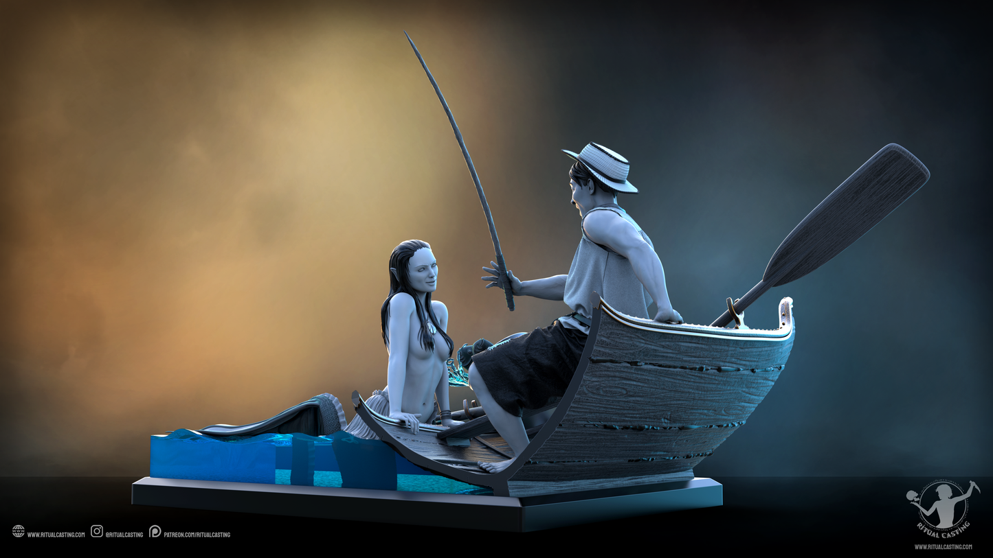 Serena And The Fisherman Statue