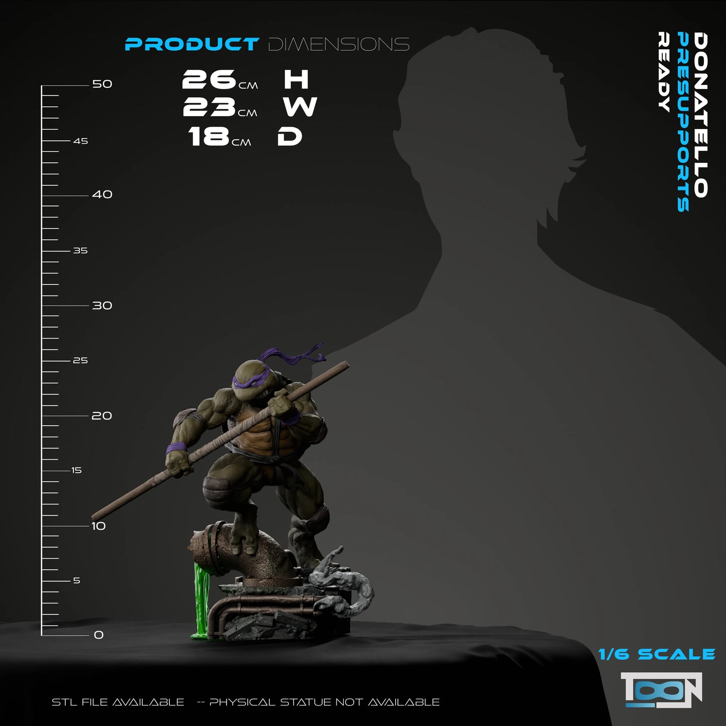 Donatello TMNT Statue 3D-Printed Kit