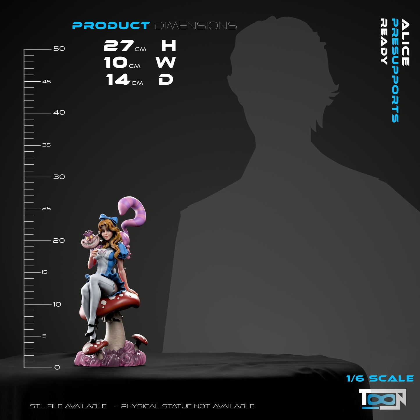 Alice In Wonderland Statue 3D-Printed Kit