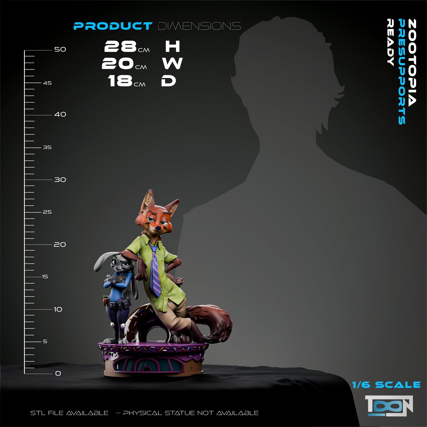 Nick Wylde And Juddy Hopps Statue 3D-Printed Kit