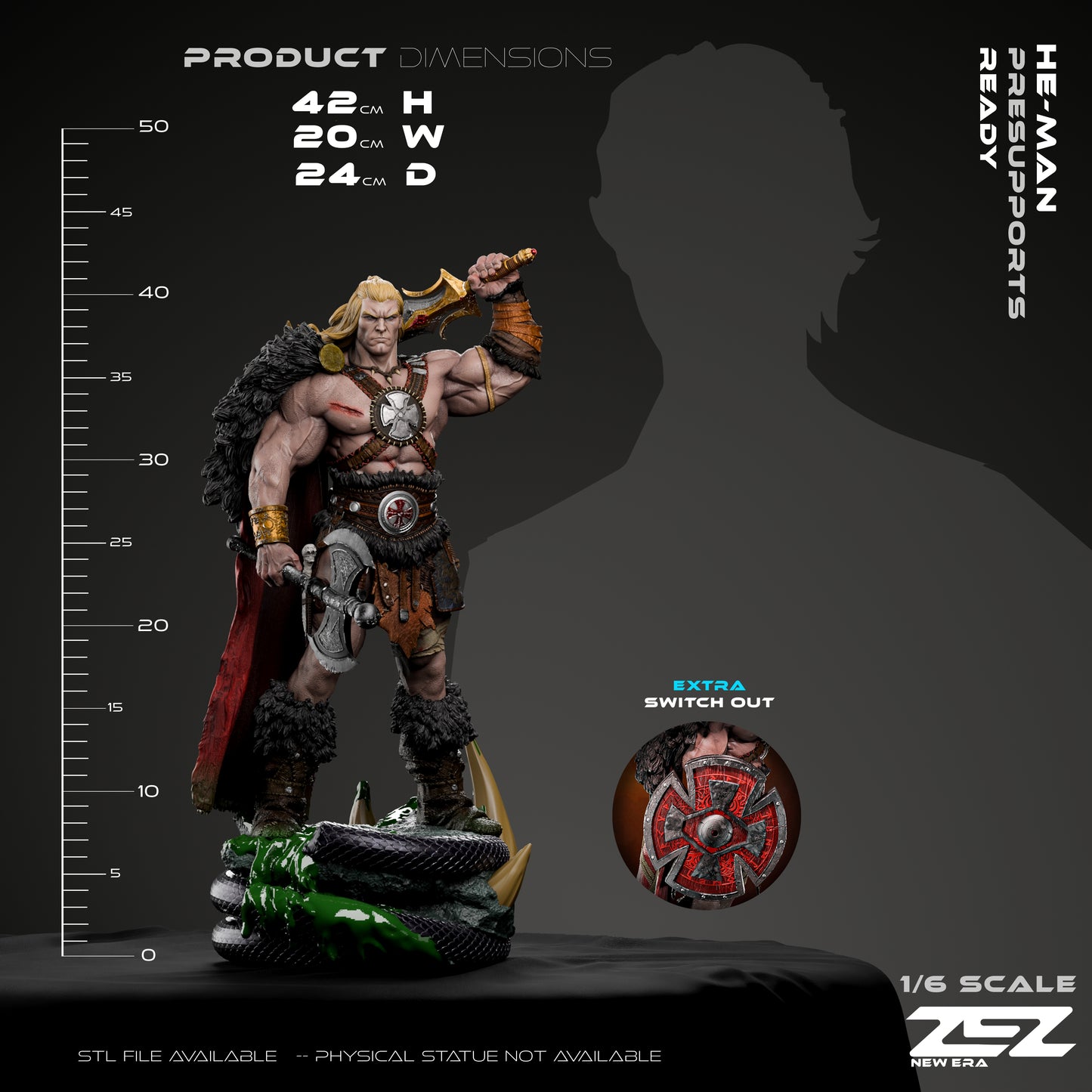He-Man (Museum Pose) Statue 3D-Printed Kit