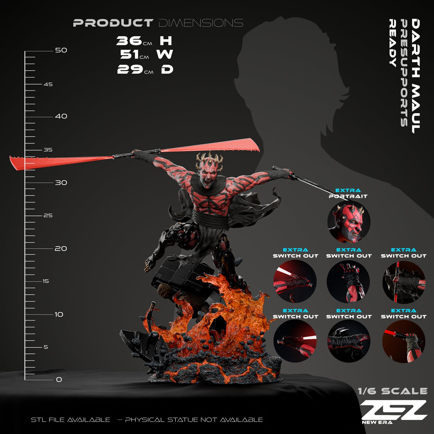 Darth Maul Statue 3D-Printed Kit