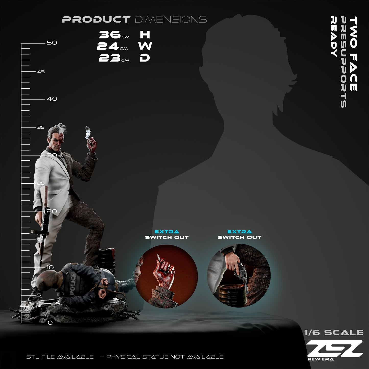 Two Face Statue 3D-Printed Kit