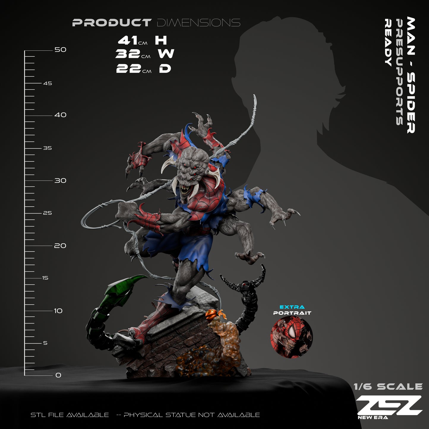 Man Spider Statue 3D-Printed Kit