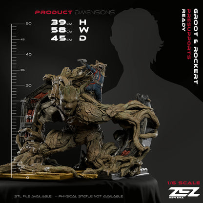 Groot & Rocket Statue