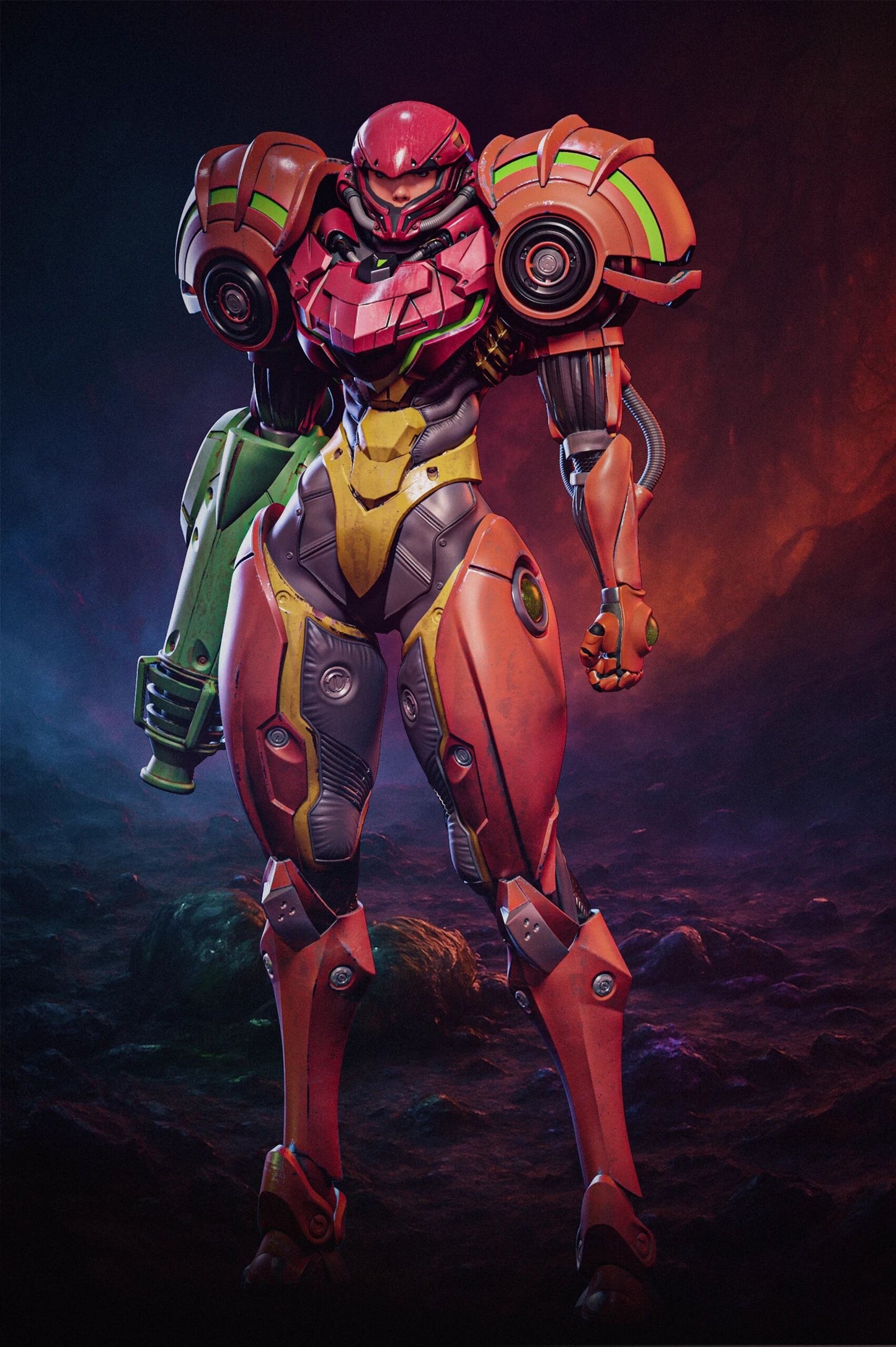 Samus Aran Kugo Statue 3D-Printed Kit