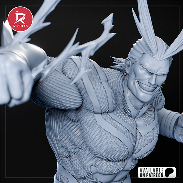 All Might Statue 3D-Printed Kit
