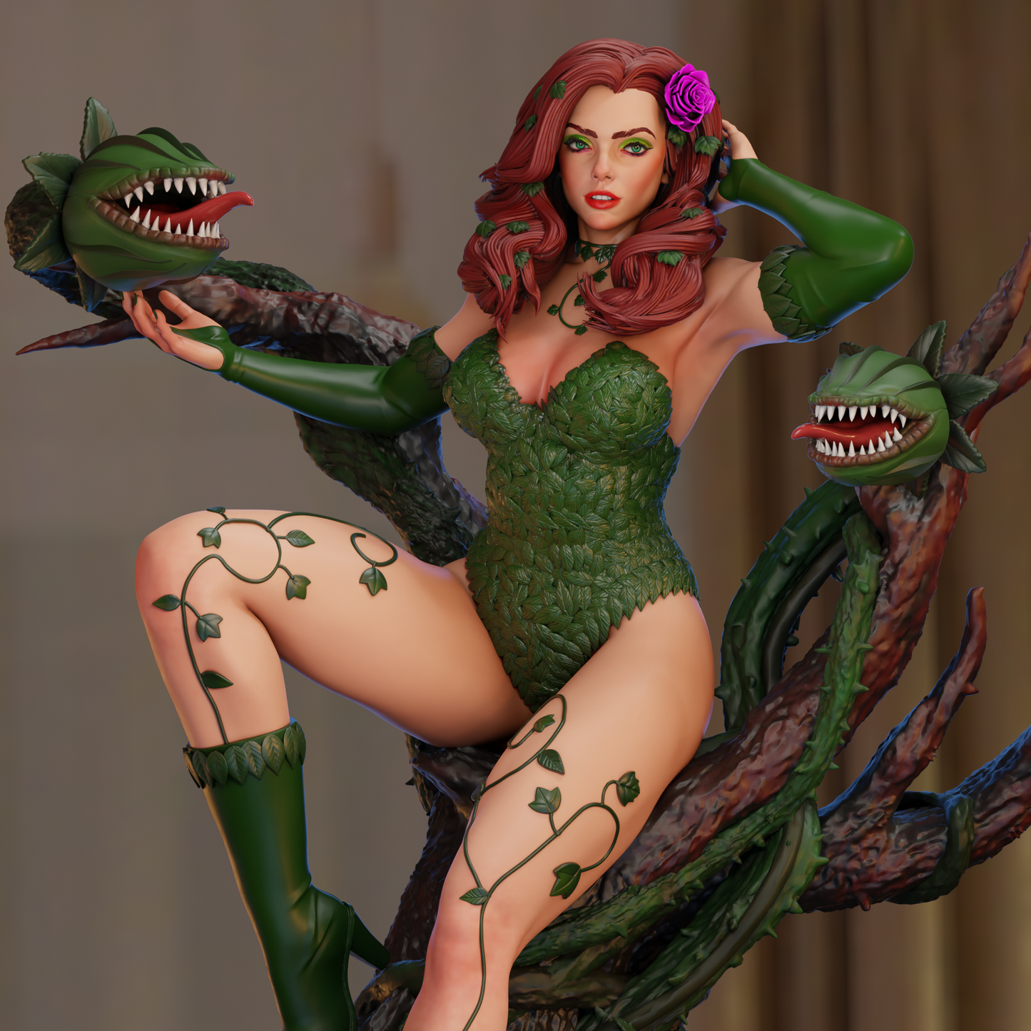 Poison Ivy Statue 3D-Printed Kit