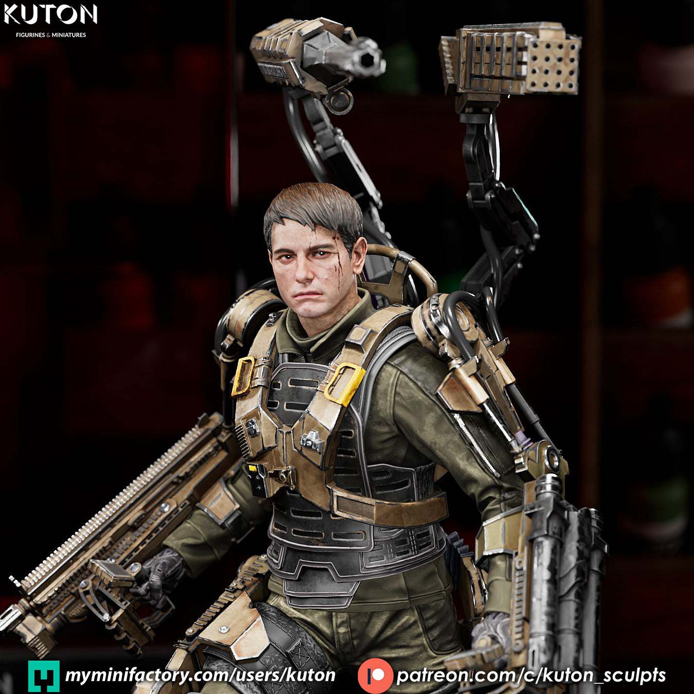 Major William Cage Statue 3D-Printed Kit