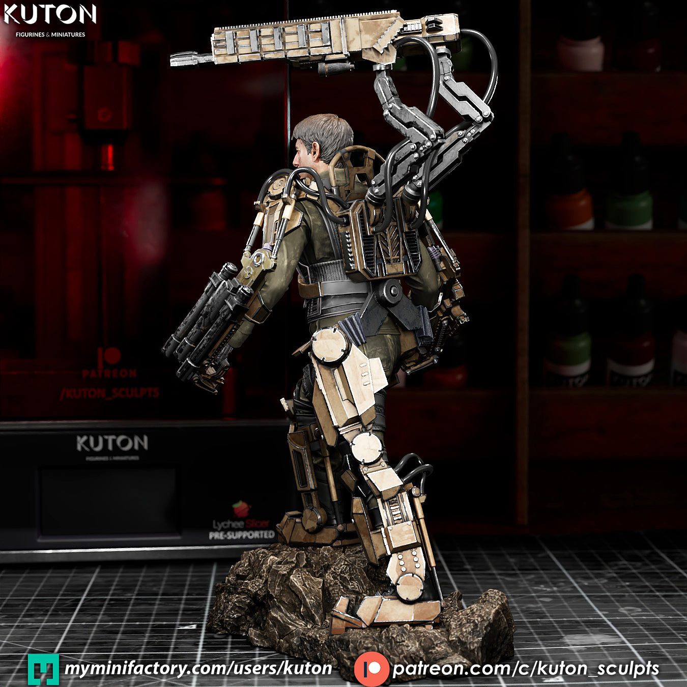 Major William Cage Statue 3D-Printed Kit