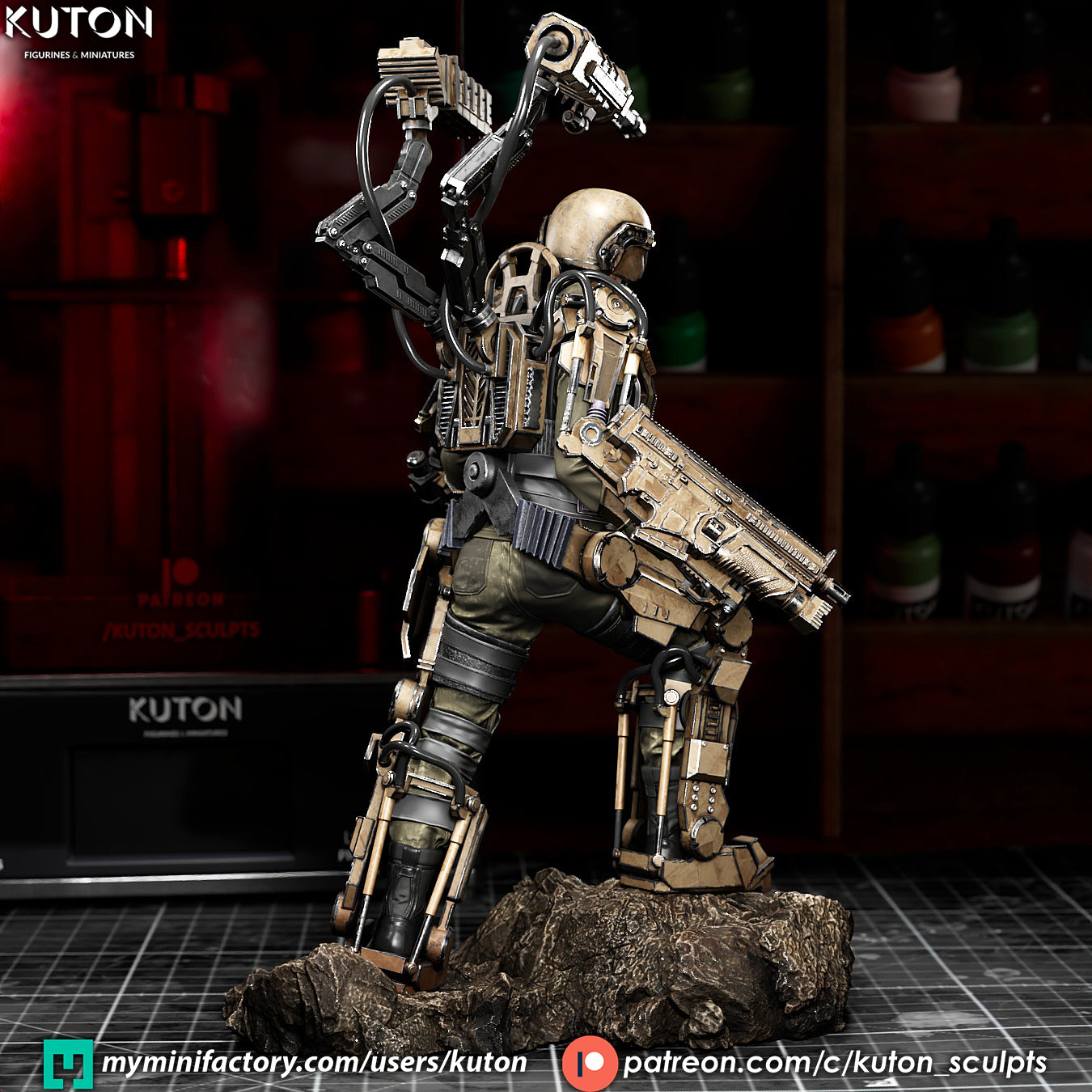 Major William Cage Statue 3D-Printed Kit
