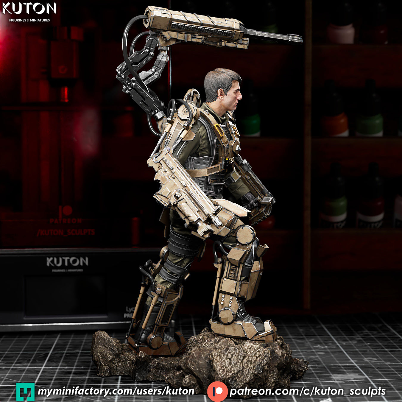 Major William Cage Statue 3D-Printed Kit