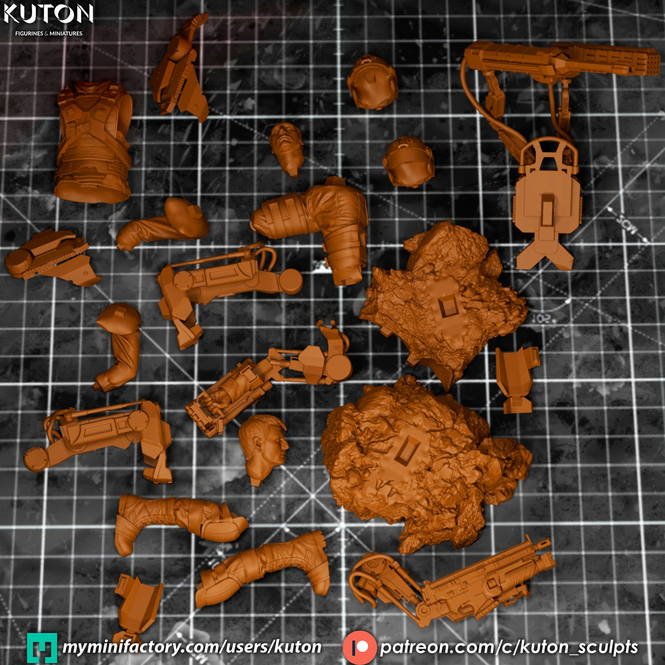 Major William Cage Statue 3D-Printed Kit