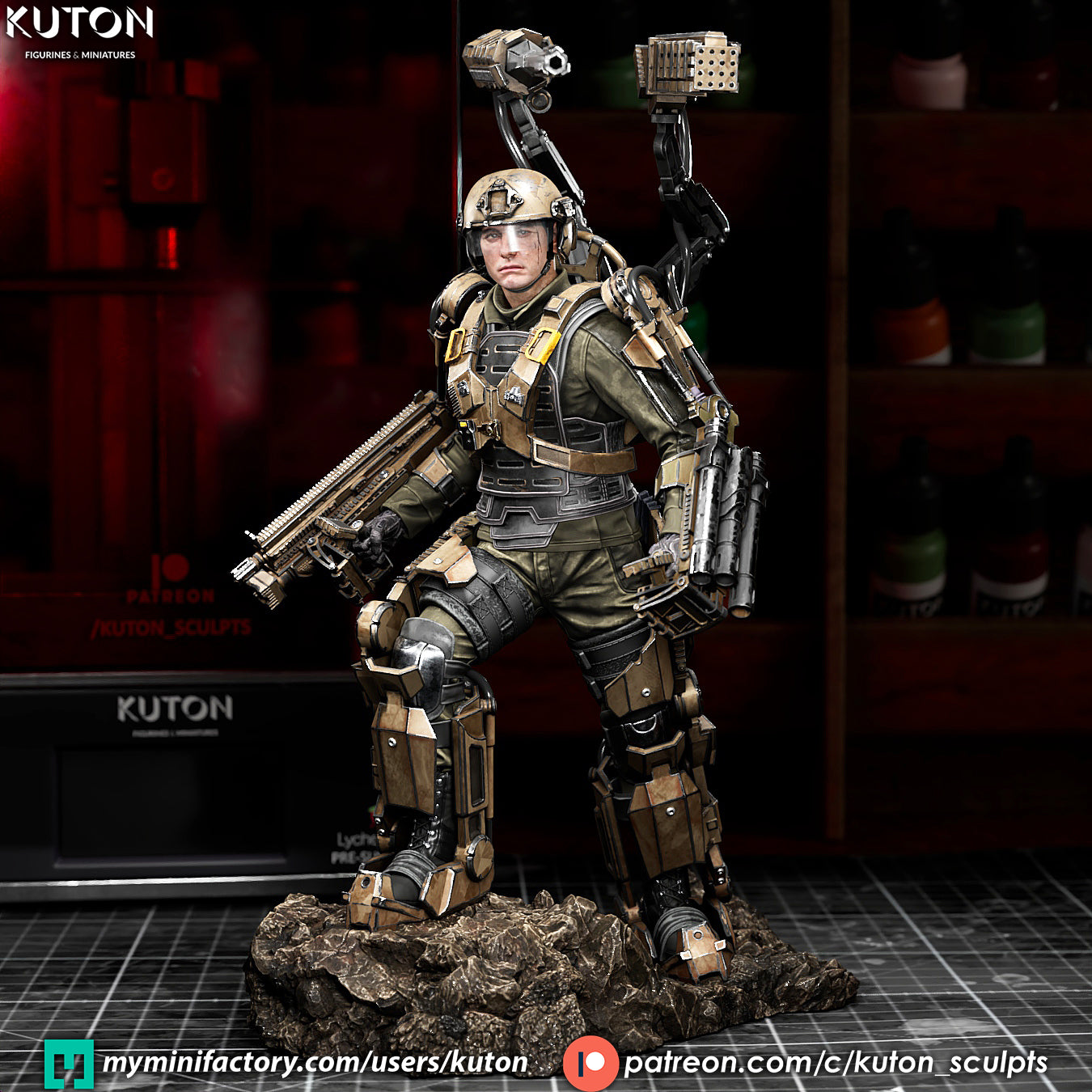 Major William Cage Statue 3D-Printed Kit