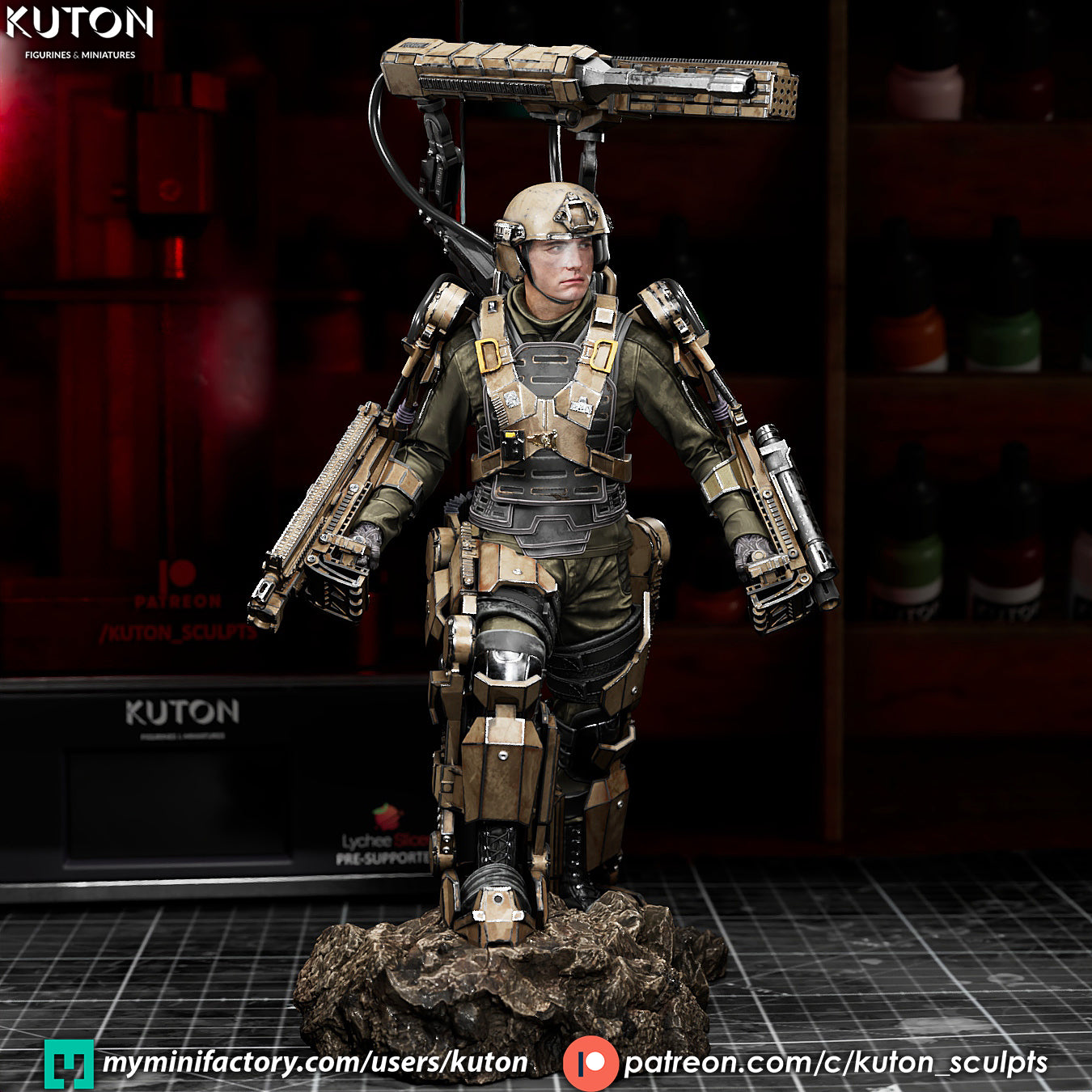 Major William Cage Statue 3D-Printed Kit