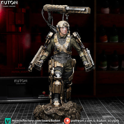 Major William Cage Statue 3D-Printed Kit