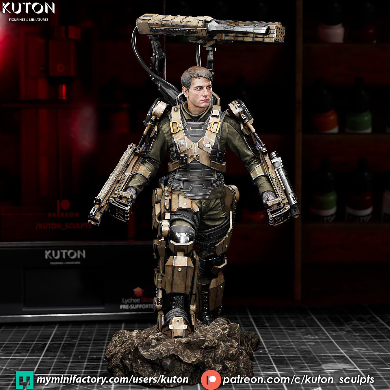 Major William Cage Statue 3D-Printed Kit