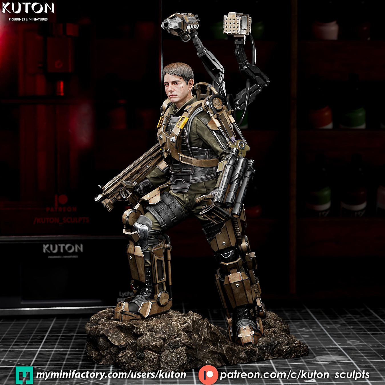 Major William Cage Statue 3D-Printed Kit